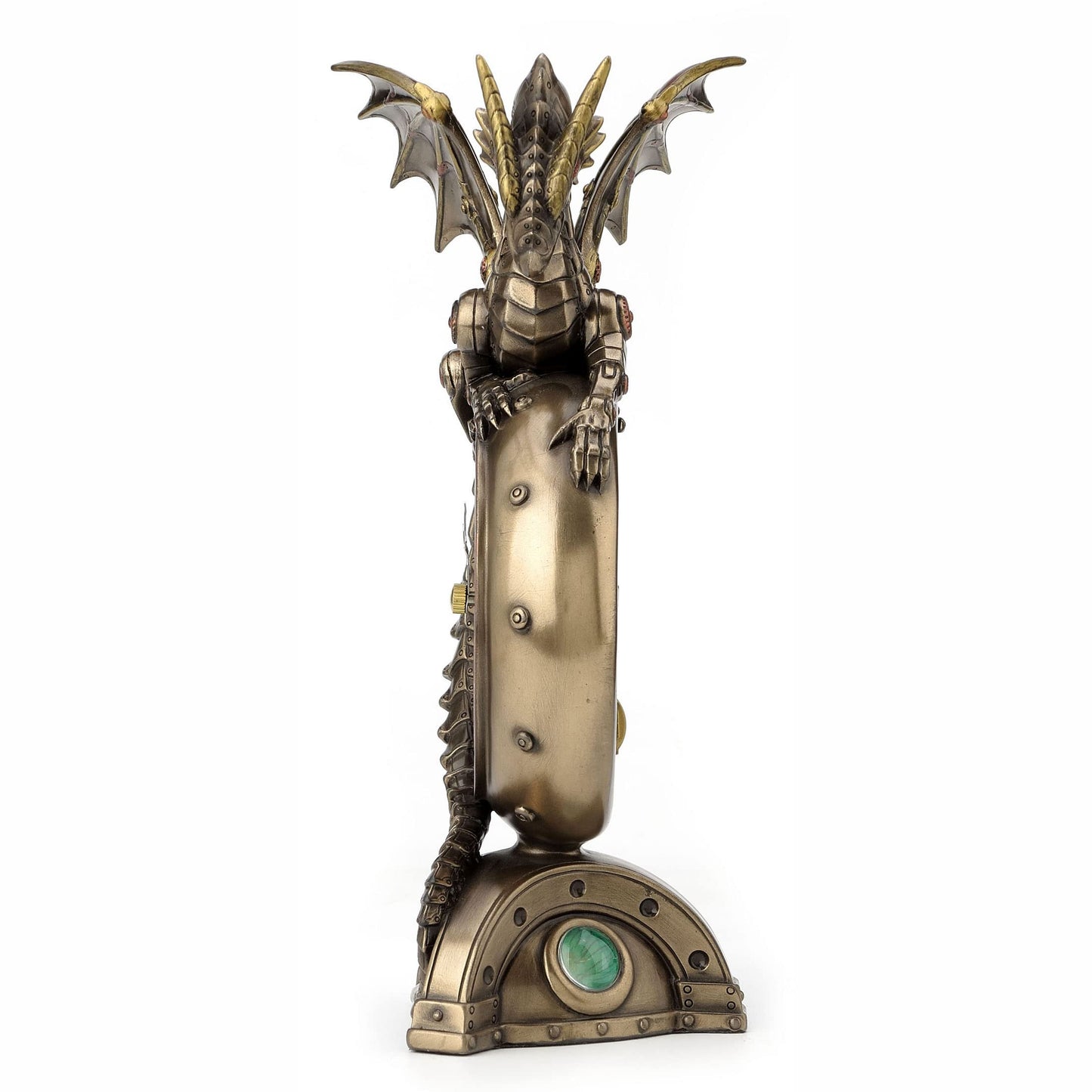 Veronese Design Steampunk Dragon Bronze Finish Table Clock with Moving Clockworks