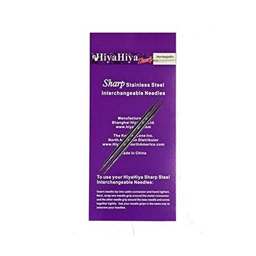 HiyaHiya Interchangeable Needle Tips 4 inch (10cm) Sharp Steel Size US 9 (5.5mm) HISSTINTIP4-9