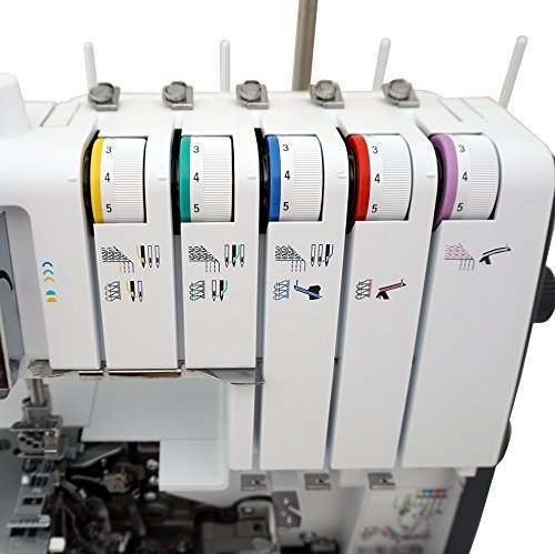 Bernette B48 Funlock Serger Coverstitch Overlock Machine | Heavy Duty Sewing Quilting Performance for Beginners and Professionals | 23 Stitches LED Light 1300 SPM Easy Threading Knife Control