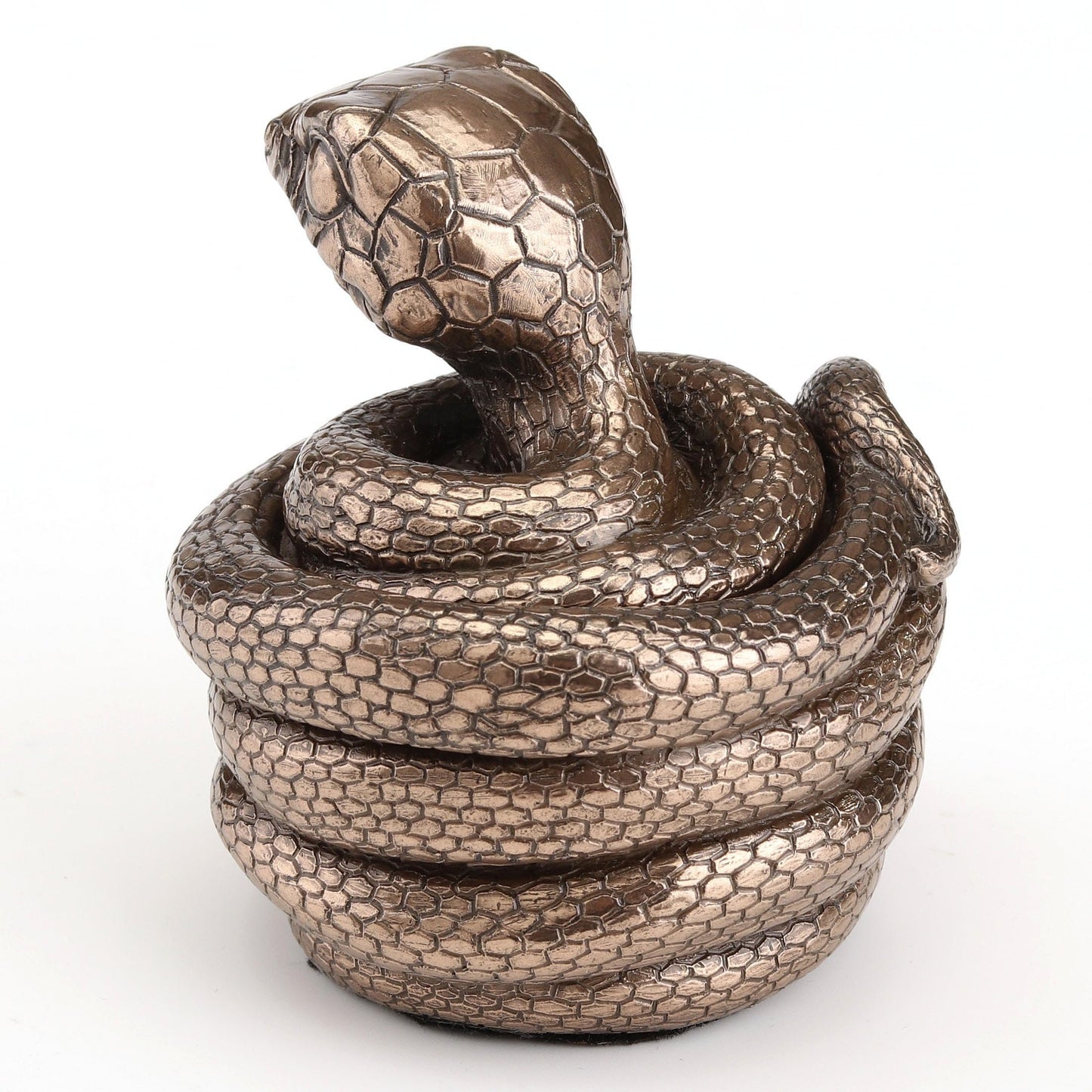 Veronese Design 3 Inch Coiling Snake Secret Trinket Stash Box Cold Cast Resin Bronze Finish Cute Animal Sculpture