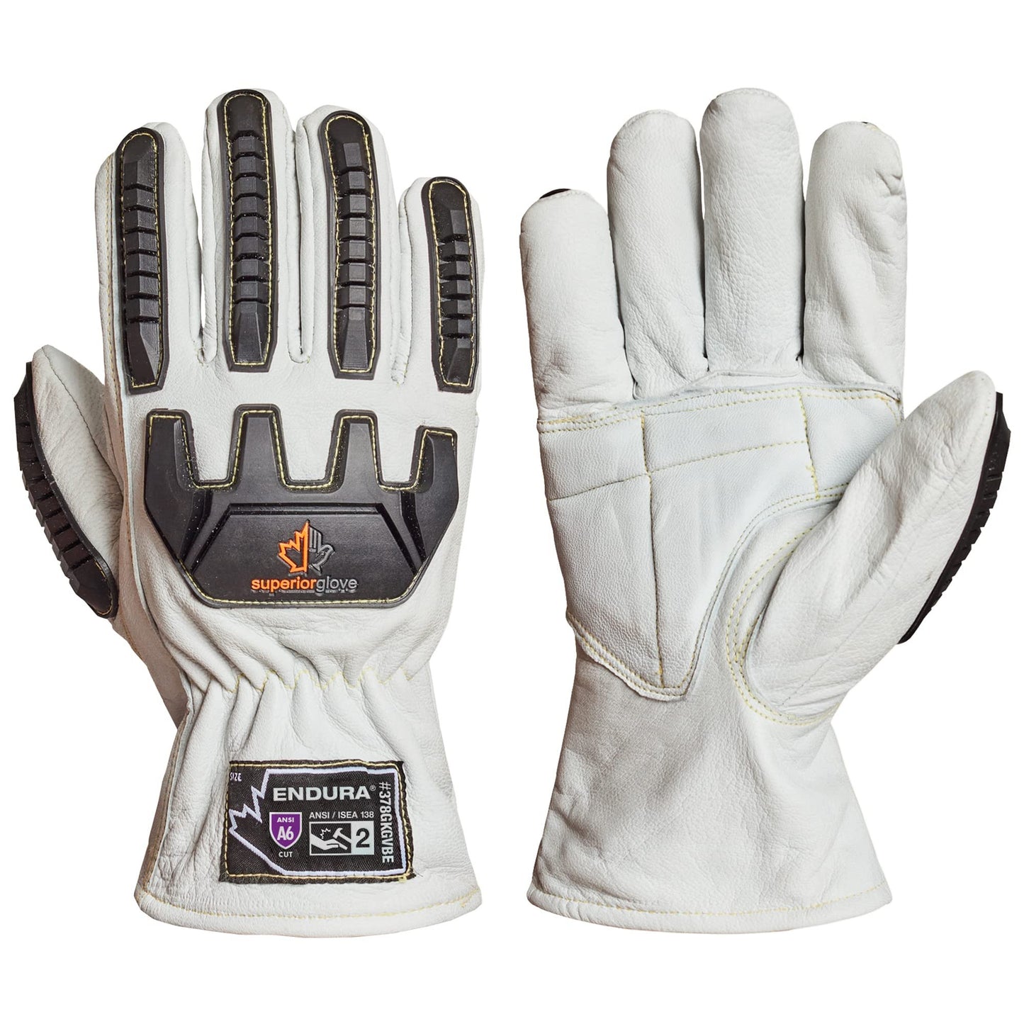 Superior Glove Endura Goatskin Leather Work Gloves Arc Flash Cut Resistant Safety Hand Protection
