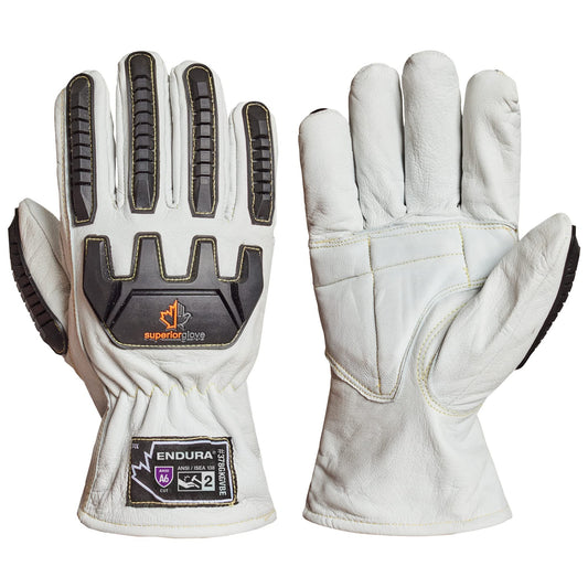 Superior Glove Endura Goatskin Leather Work Gloves Arc Flash Cut Resistant Safety Hand Protection