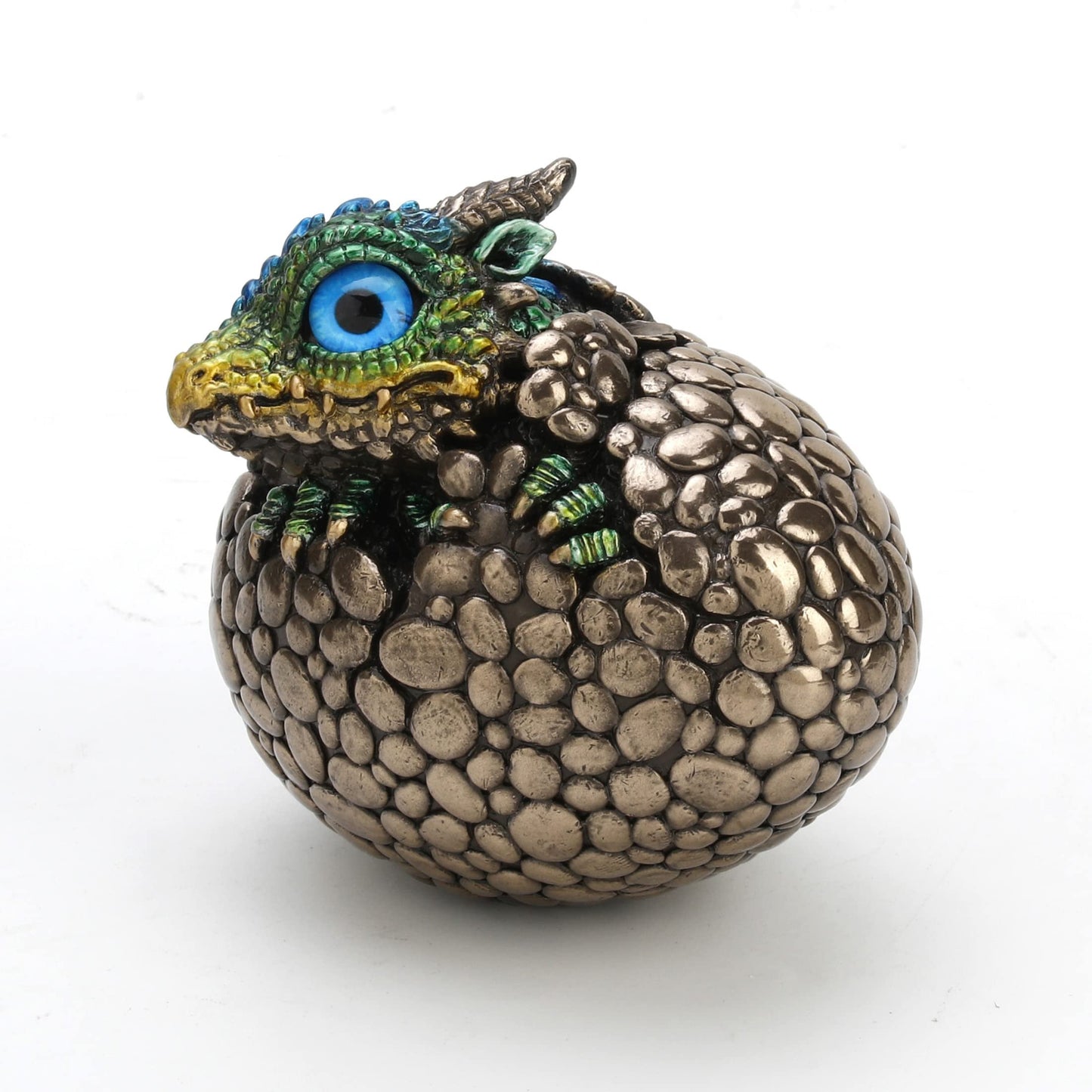 Veronese Design Horned Baby Dragon Hatchling Cold Cast Resin Antique Bronze Finish Statue