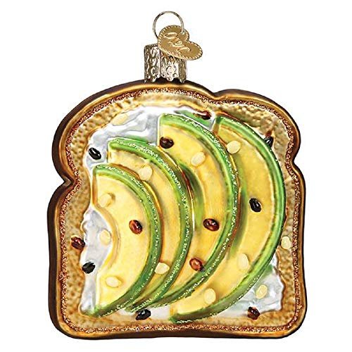 Old World Christmas Avocado Toast Blown Glass 2020 Unique Christmas Ornaments for Christmas Tree Decorations