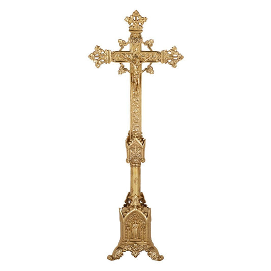 Christian Brands Sudbury Brass Trinity Series Standing Altar Crucifix, 30 Inch