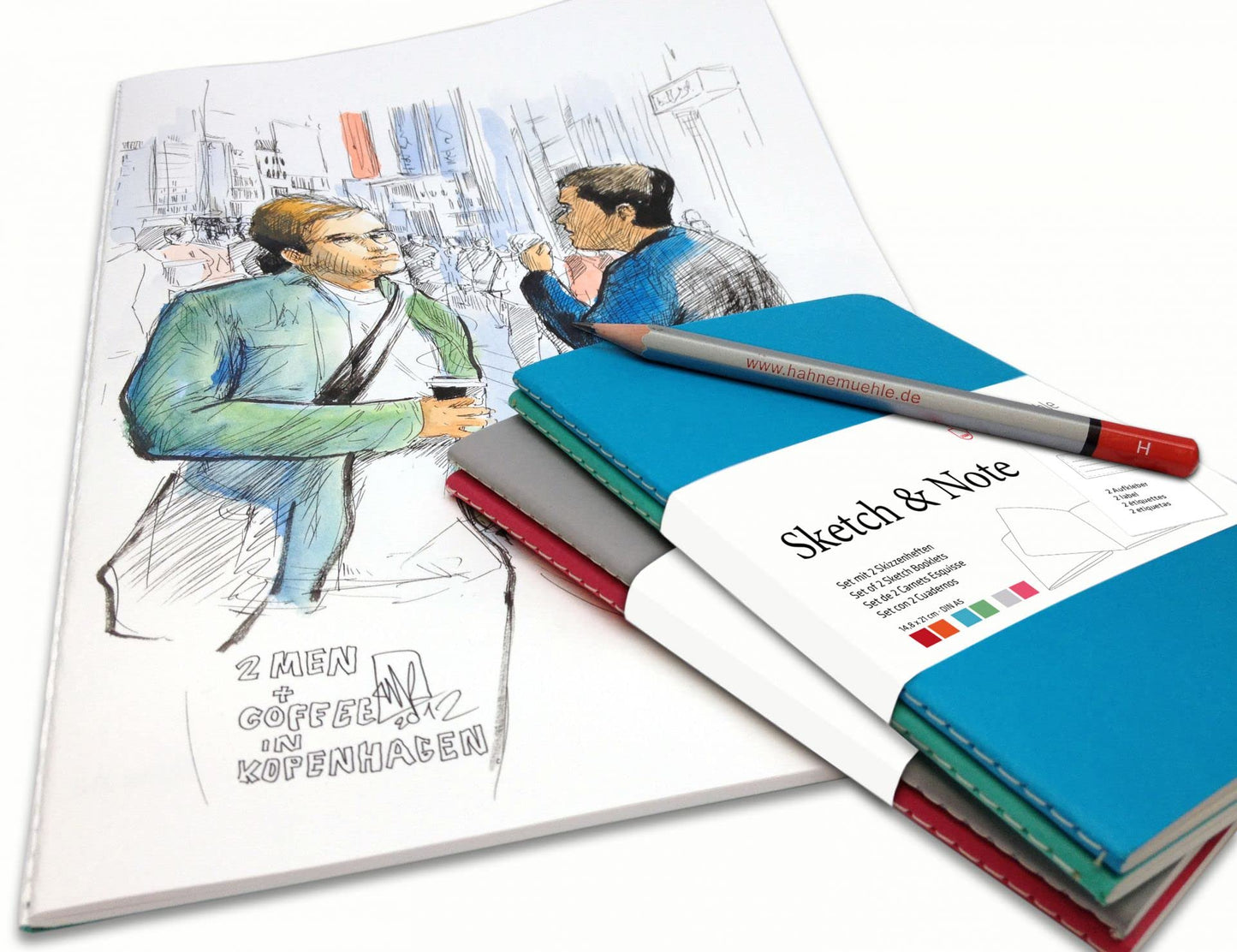 Hahnemühle Sketch & Note 125g/m², Notebooks, Blue Set, A6, 20 fls each