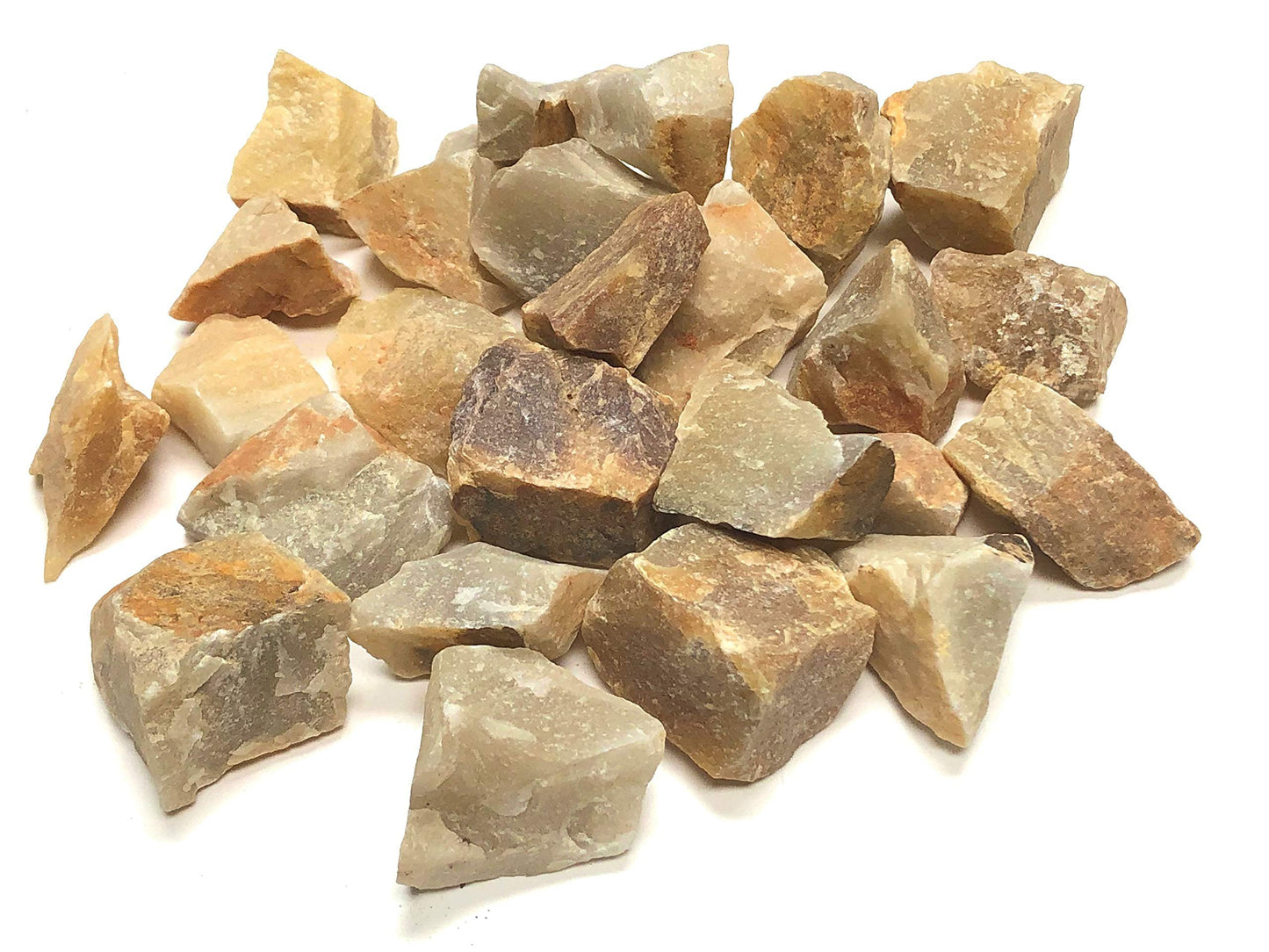 Zentron Crystal Collection Natural Rough Yellow Aventurine with Velvet Bag - Large 1" Natural Bulk Rocks for Tumbling, Wire Wrapping, Polishing, Wicca and Reiki