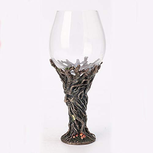 Veronese Design 9 Inch Green Man Ent Mushroom Wine Glass Cold Cast Resin Bronze Finish Statue Home Decor