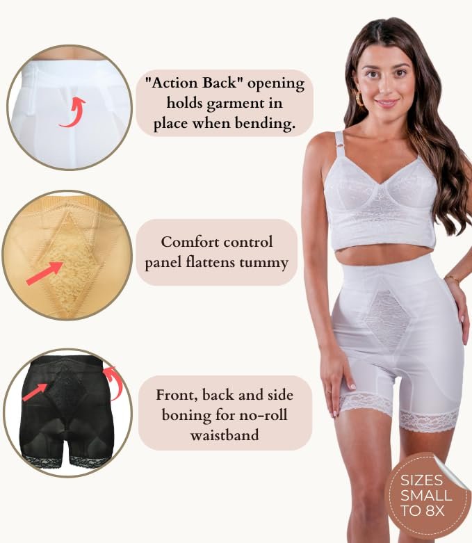 6206 - High Waist Long Leg Shaper | Made in USA | No Top Roll Waistband | Quality Material | Medium Control |
