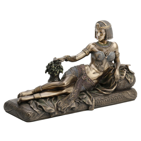 US 9.5" Art Deco Style Egyptian Queen Lying on The Chaise Lounge Figurine