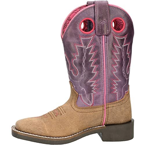 Smoky Mountain Women's Mesa Square Toe Pull On Brown Oil Distressed/Navy Crackle Boots