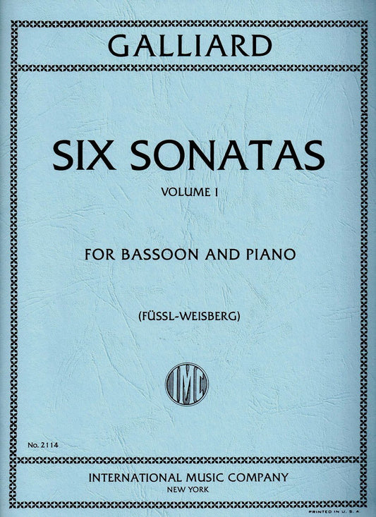 Galliard: Six Sonatas, Vol. 1, For Bassoon and Piano
