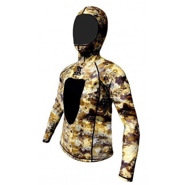 IST VSH-100 Camouflage Spearfishing Rash Guard with Hood, Loading Pad (Green Camo, 2X-Large)