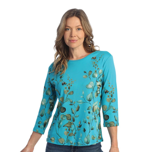 Jess & Jane Kelly Abstract Print Womens Cotton Top