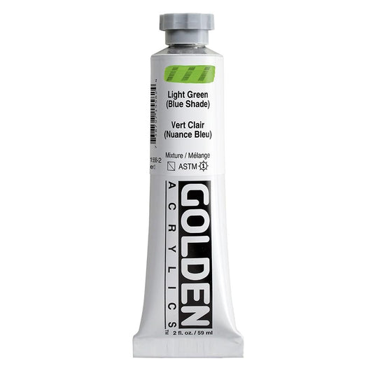 Heavy Body Acrylics by GOLDEN, Light Green (Blue Shade), 2 fl. oz. Tube, Professional Acrylic Paint, Semi-Transparent