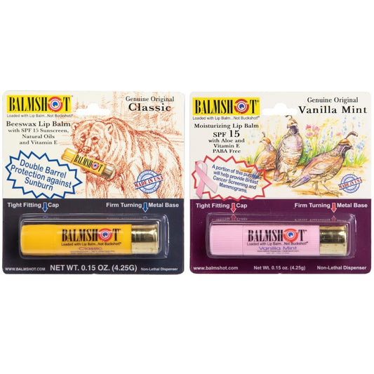 BALMSHOT Lip Balm Two Pack of Classic & Pure Pink