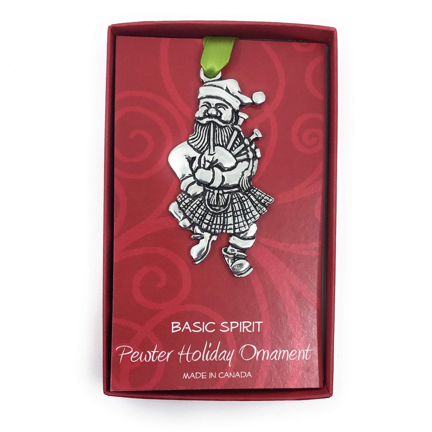 Handmade Santa Bagpipes in Kilt Clan Scottish Music Christmas Pewter Ornament