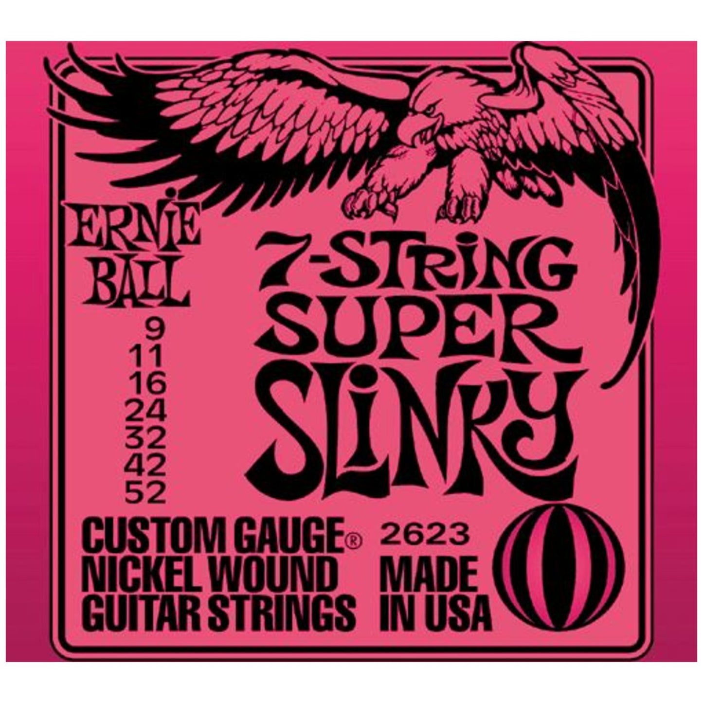 6 Sets of Ernie Ball 2623 Super Slinky 7-String Electric Guitar Strings