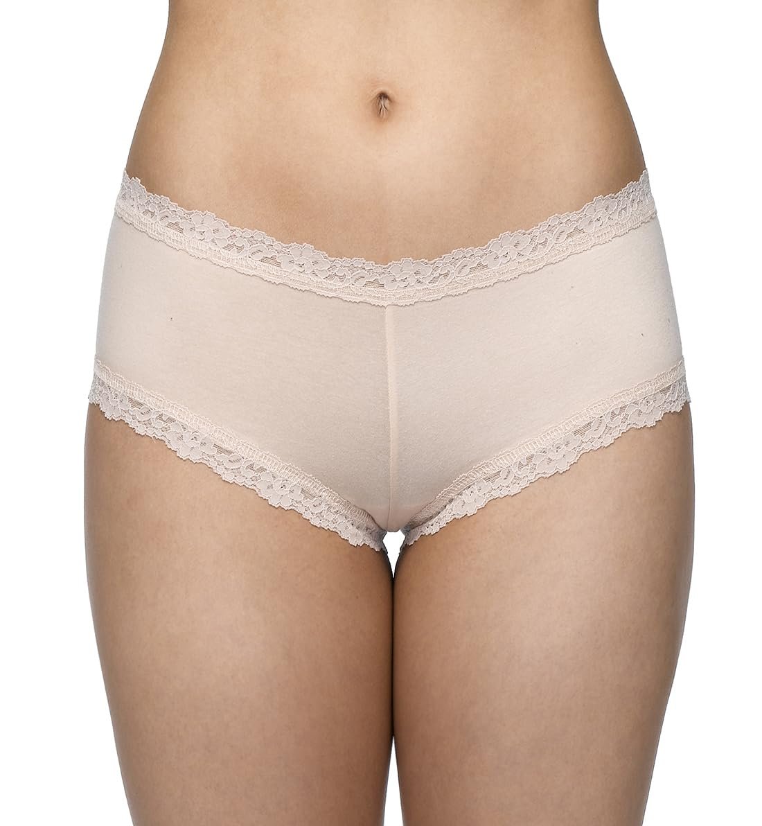 hanky panky Women's Rolled Organic Cotton Boyshort with Lace