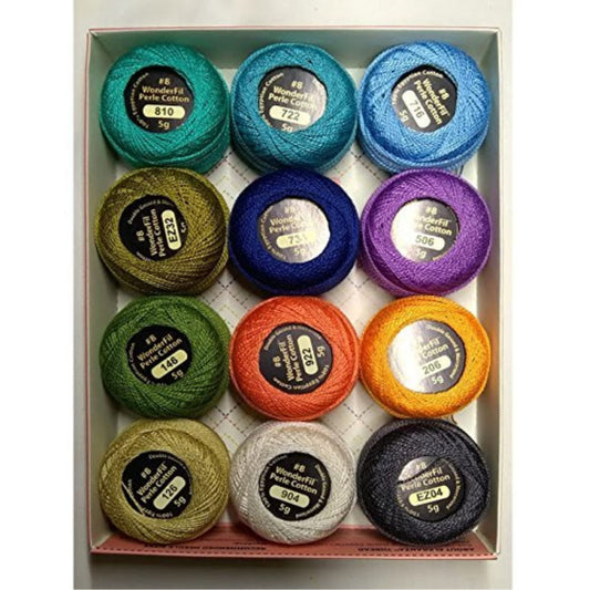 Wonderfil Eleganza #8 Perle Cotton Embroidery Thread Sampler Collection, "Coral Reef"