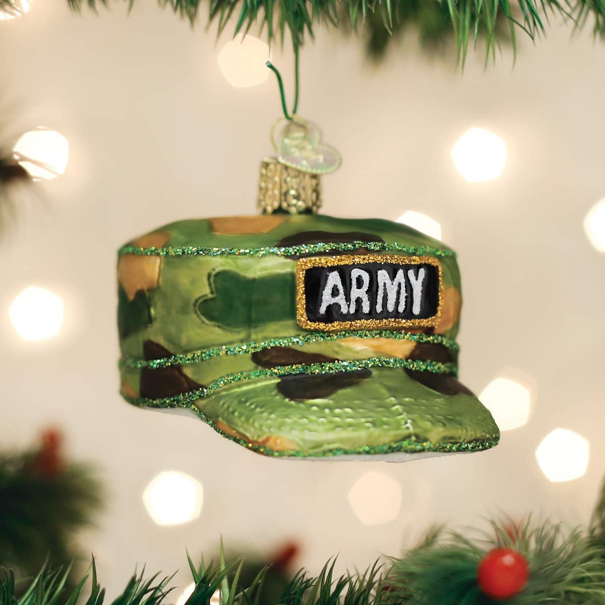Old World Christmas Military Cap Glass Blown Ornaments for Christmas Tree