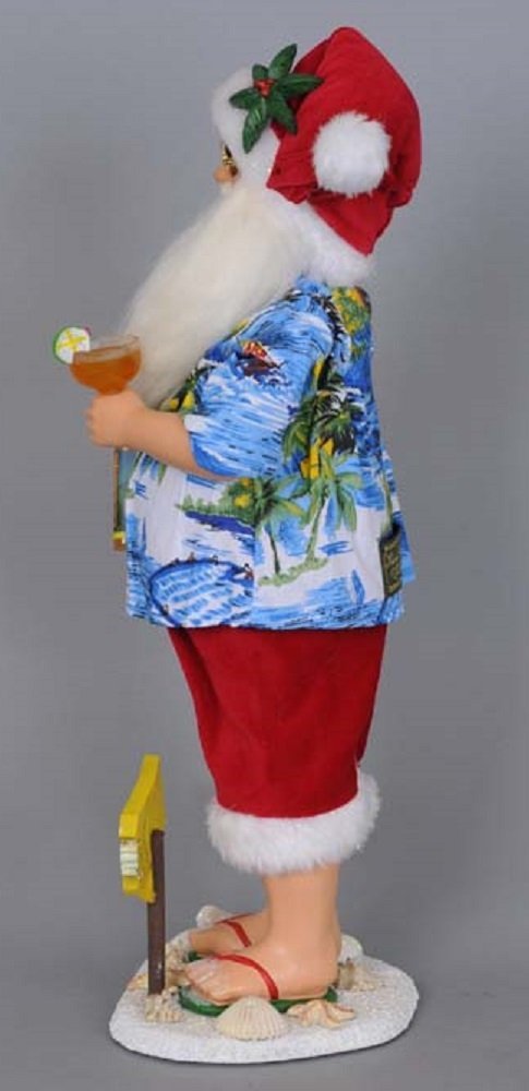 Karen Didion Originals Margarita Beach Santa Figurine, 18 Inches - Handmade Christmas Holiday Home Decorations and Collectibles