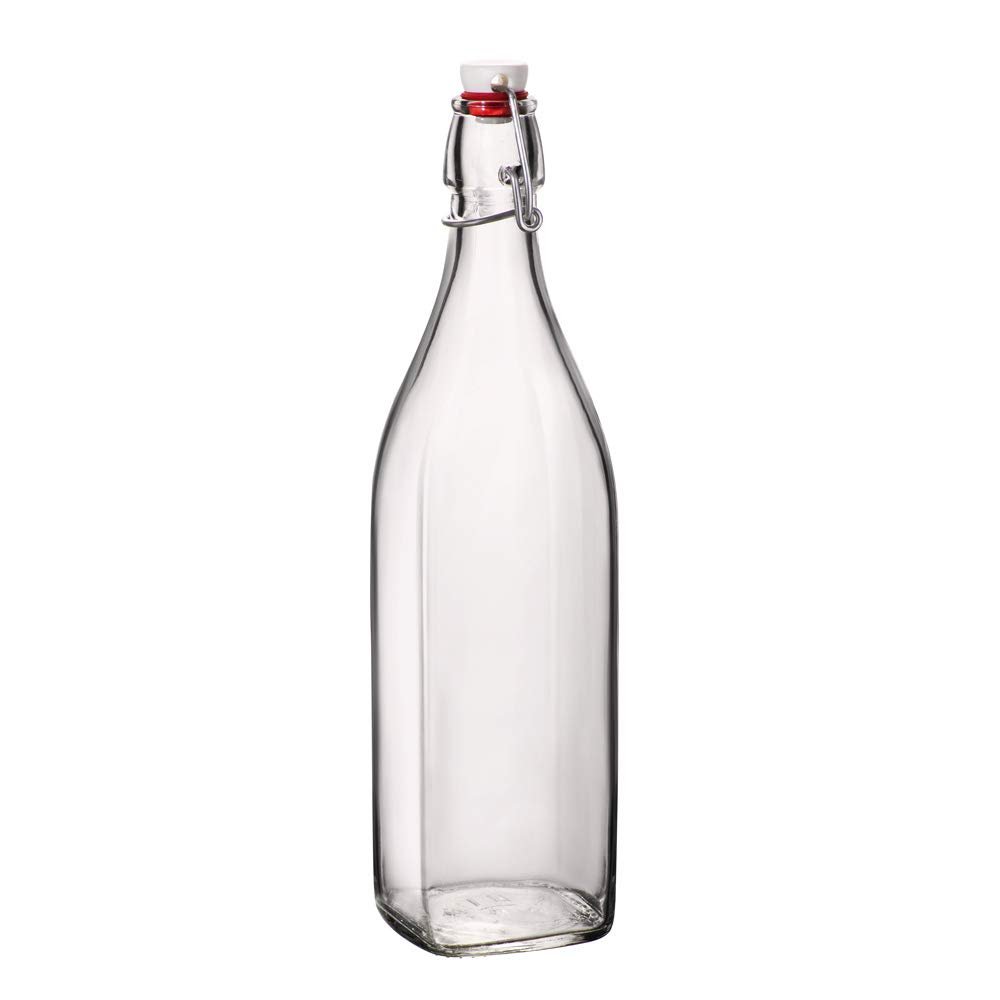 Set of 2 Bormioli Rocco Swing Top Bottles 1litre Olive of Oil Vinegar Liquids