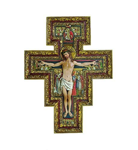 Joseph's Studio by Roman - Collection, 10.75" H San Damiano Cross, Made from Resin, High Level of Craftsmanship and Attention to Detail, Durable and Long Lasting