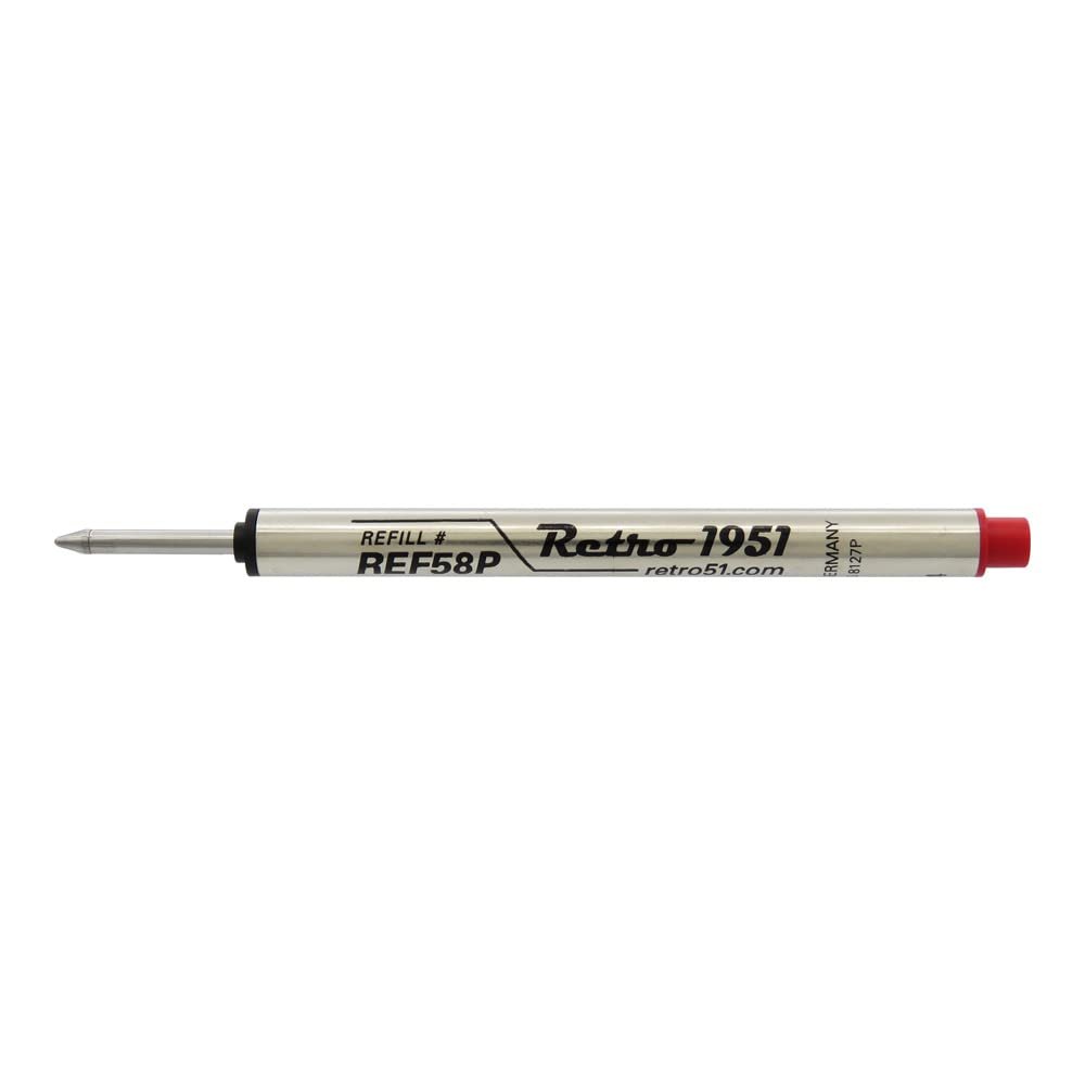 Retro 51 Tornado Rollerball Refills, 3-Pack - Vibrant Red Capless Ink Cartridges