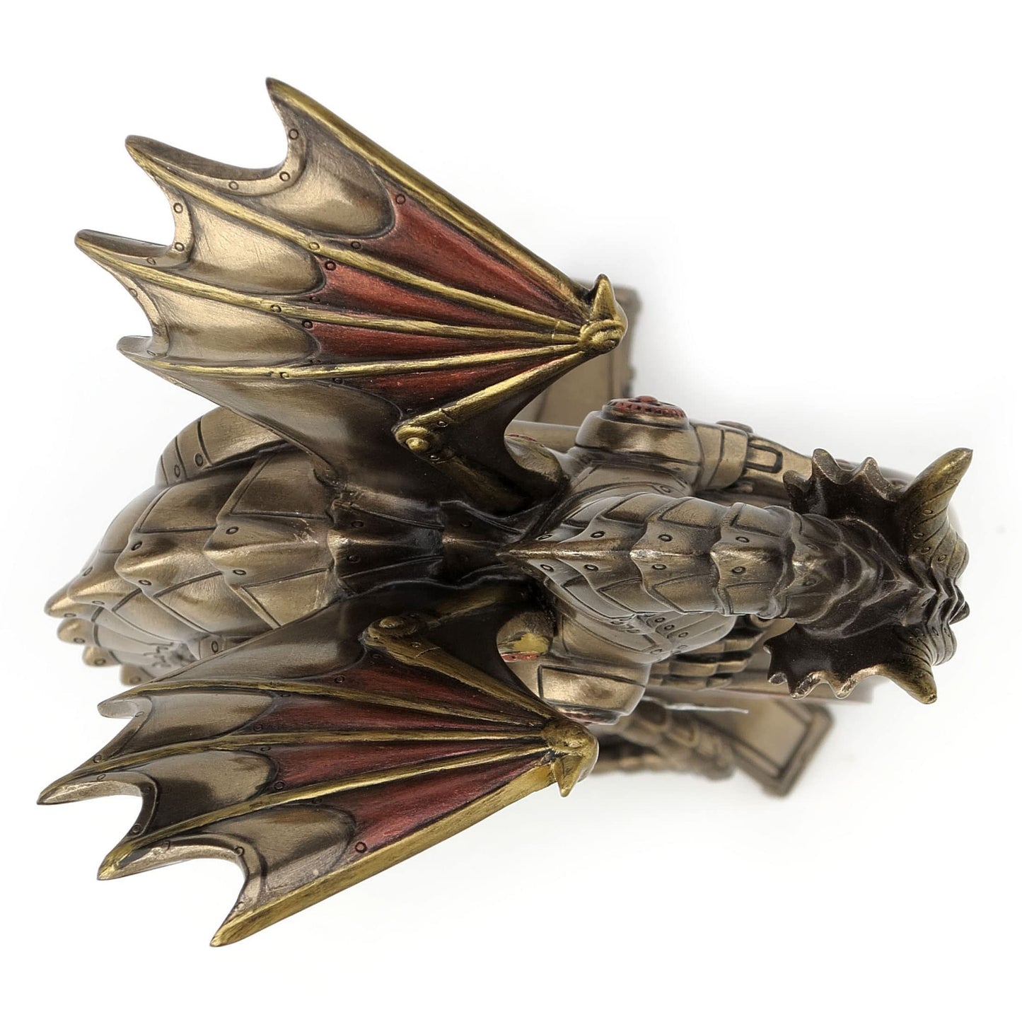 Veronese Design Steampunk Dragon Bronze Finish Table Clock with Moving Clockworks