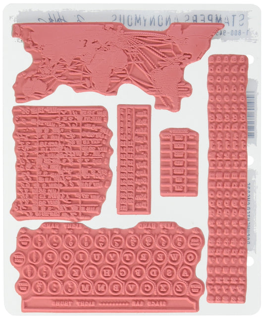 Tim Holtz Cling Stamps 7"X8.5", Documented