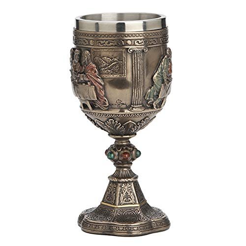 Veronese Design 6 3/4 Inch Last Supper Jesus Chalice Cold Cast Resin Antique Bronze Finish Statue Home Decor