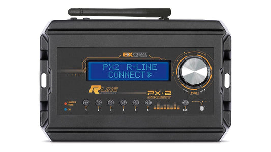 EXPERT PX2R Double Limiter DSP BT Aluminum Bluetooth Input EQ with 28 Band Spaced 1/4 Octave Apart Parametric EQ with Independent Band per Channel, 6 Independent Outputs