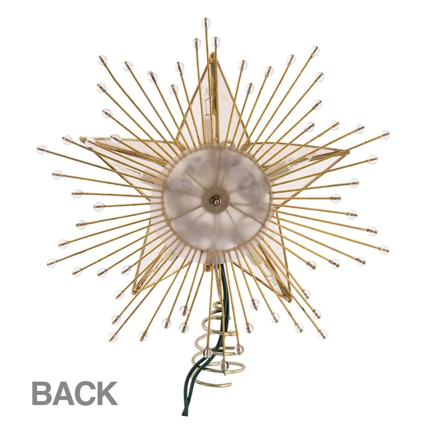 Kurt Adler 10-Inch 5-Point Capiz Star Treetop with Rays and Beads