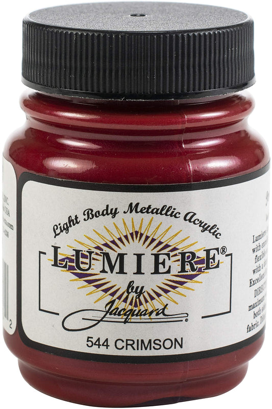 Jacquard Lumiere Metallic Acrylic Paint 2.25oz-Crimson3