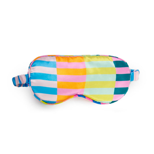 Multicolor Striped Sleep Eye Mask – Soft & Comfortable Light-Blocking Mask for Travel, Naps & Relaxation