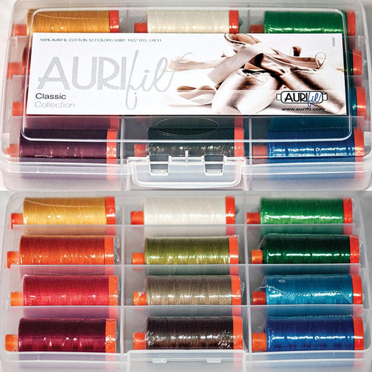 Aurifil Thread Set Classic Collection 50wt Cotton 12 Large (1422 yard) Spools