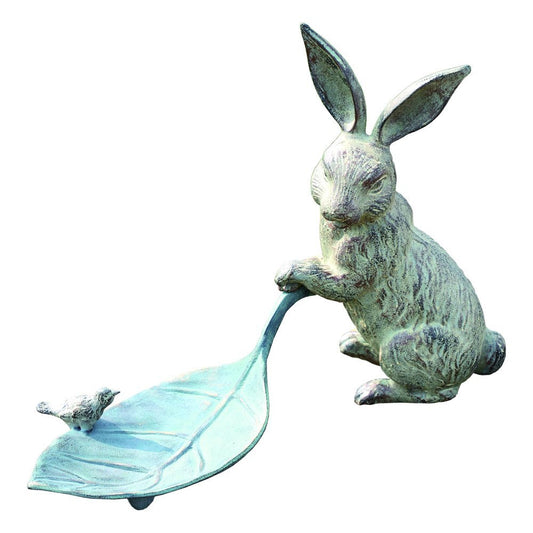 SPI Home 33069 Rabbit and Leaf Bird Feeder