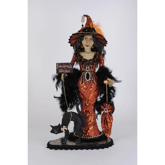 Karen Didion Fabulously Wicked Witch Figurine Polyresin, Orange