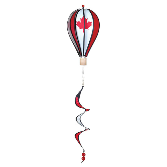 Hot Air Balloon Hanging Garden Spinner 12" - Vibrant Canadian Flag Design, Weather-Resistant Outdoor Decor, Durable & Lightweight for Patios, Yards, and Gardens - Eye-Catching Wind Spinner