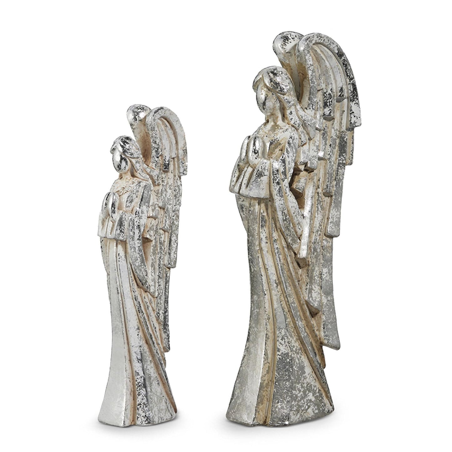 Raz Imports 2024 Snowflake Soiree 11.25"" Angels, Set of 2, Gray, 4416100