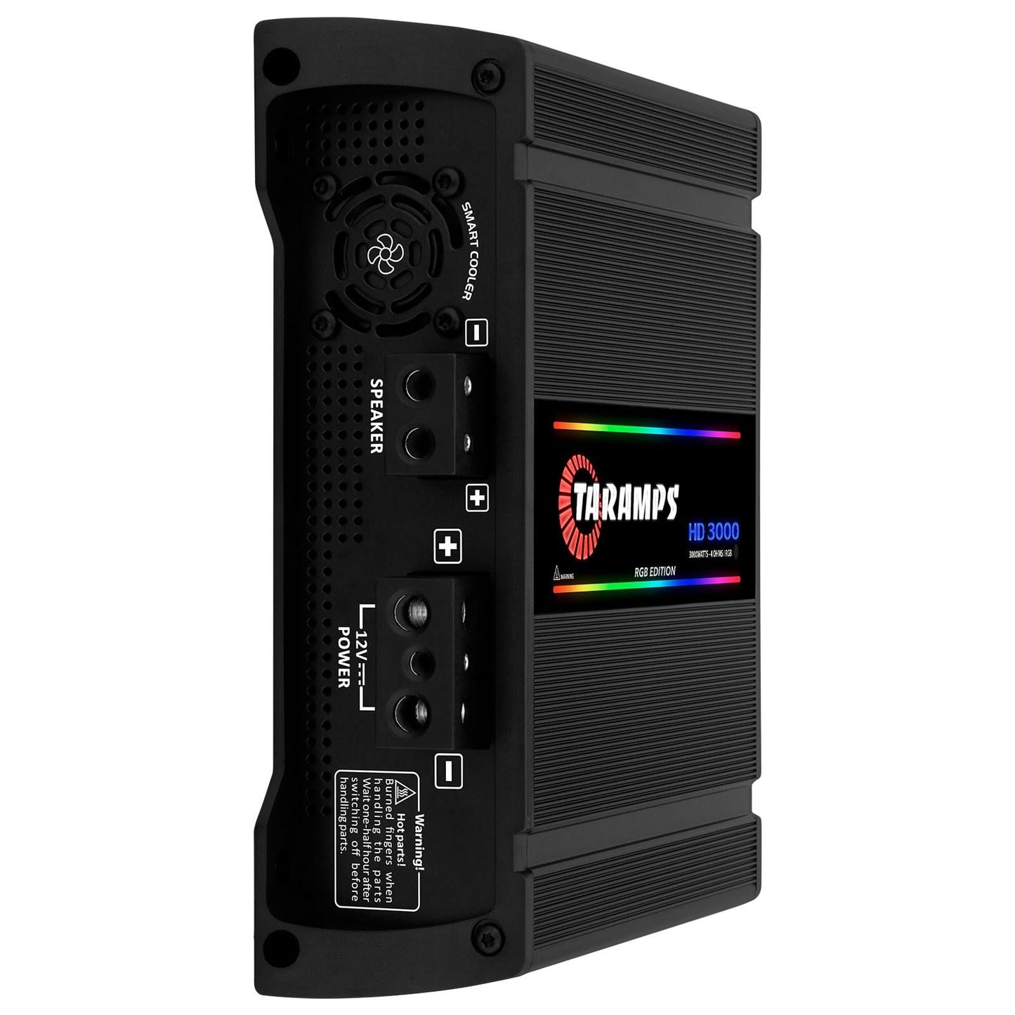Taramps HD 3000 4 Ohms Black RGB 1 Channel Amplifier 3000 Watts RMS Digital, 108 RGB Effects, Crossover, Low/High Pass, Bass Boost, Car Audio System, Monoblock Full Range, LED Monitor Indicator, HD 3k