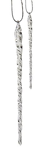 Kurt Adler 3-1/2-Inch-5-1/2-Inch Clear Glass Icicle Ornament Set of 24 Pieces (1)