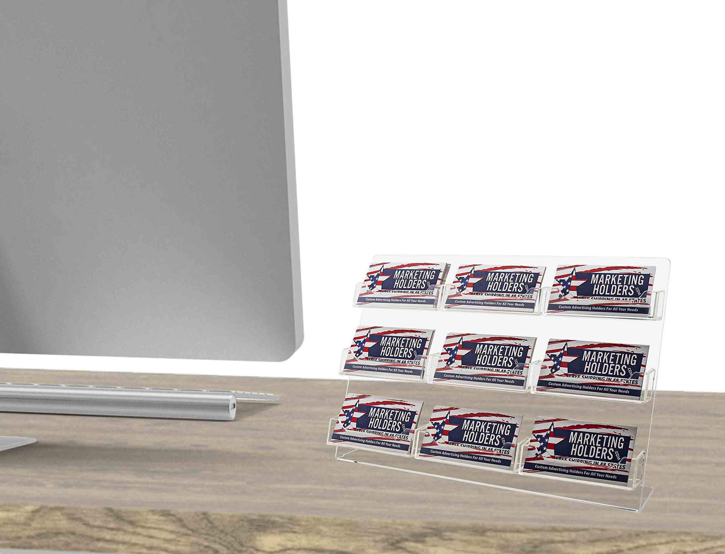 Marketing Holders Multi Pocket Business Card Display for Office Retail Desk Counter Stand