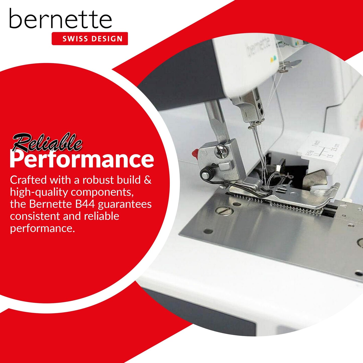 Bernette B44 Overlock Sewing Machine | Professional Serger with 2-3-4 Thread Options | Heavy-Duty Stitching | Includes Accessories Kit with Presser Feet, Needles, Threader, Extension Table
