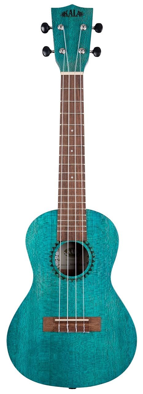 Kala Brand Music Co. Watercolor Meranti Collection, 4-String Ukulele, Right, Blue, Concert (KA-MRT-BLU-C)
