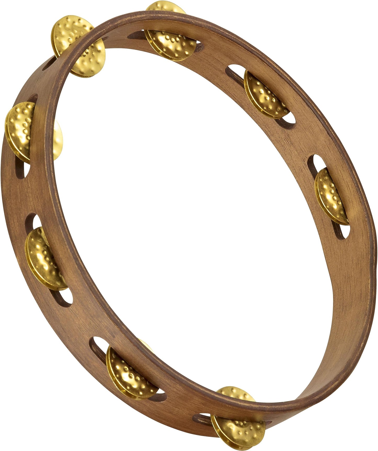 Meinl Percussion TA1V-WB 10-Inch Vintage Wood Tambourine with Single Row Hammered Brass Jingles