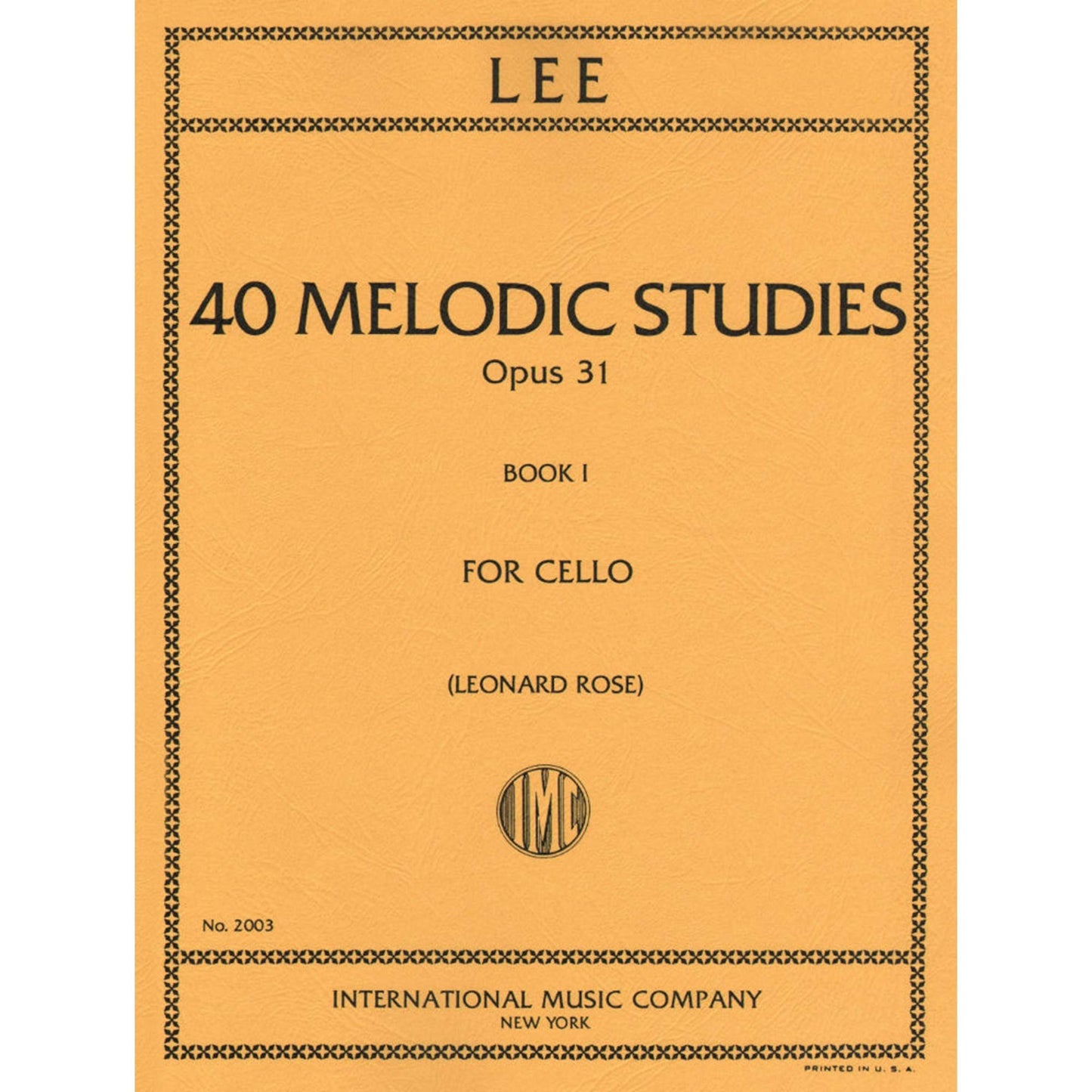 40 Melodic Progressive Etudes, op.31, Volume 1, Cello; Lee [Sheet music]