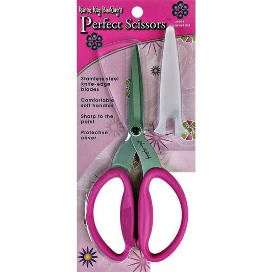 Karen Kay Buckley® Perfect Scissors™, Large 7-3/4 Inch #KKB027 Knife-Edge Multipurpose Stainless-Steel Blades for Any Scissor Project. Appliqué, Fabric Trimming, Quilting, Sewing, Patchwork, Crafts