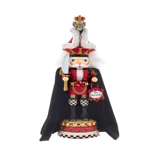 Kurt Adler 18-Inch Hollywood Nutcracker Mouse King - Red and Black Glittered Gemstone Accents by Holly Adler